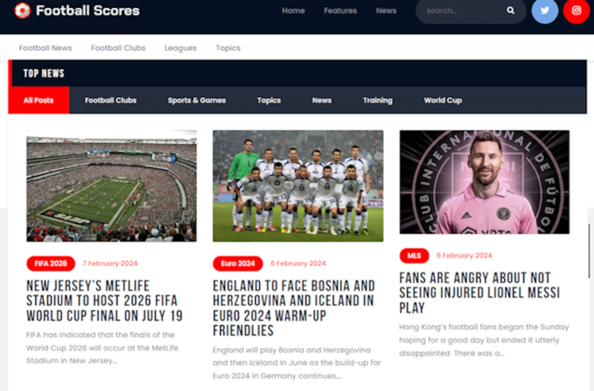 Football Scores - web Design Agency