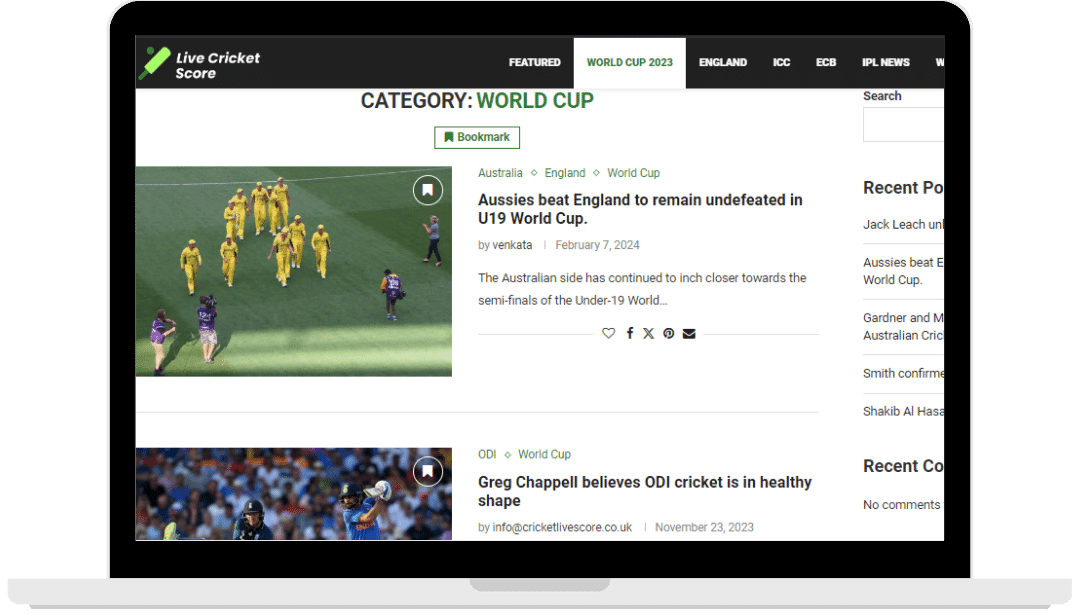 Cricket Live - web Design Agency
